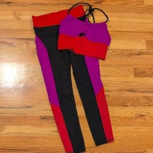Purple and Red Activewear Set